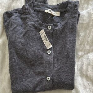 Madewell Charcoal Button-Up Cardigan